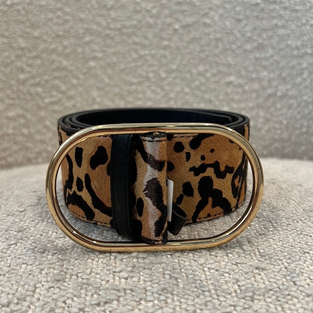 Frame Belt , Leopard with Gold Buckle